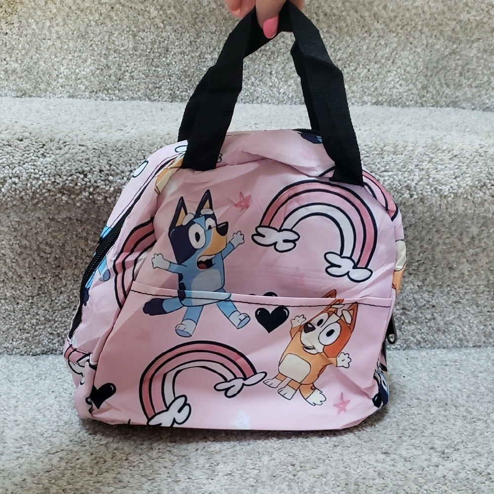 Pink Bluey Kids Lunch Box / Bag New